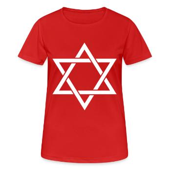 Hexagramm - Frauen T-Shirt atmungsaktiv - Rot - Vorne - AI Model Female 172 dark (172cm)