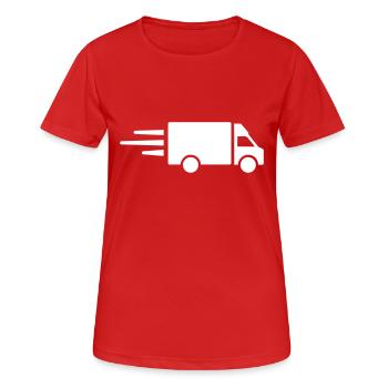 LKW - Frauen T-Shirt atmungsaktiv - Rot - Vorne - AI Model Female 172 dark (172cm)
