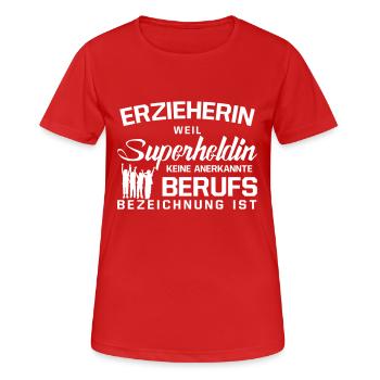 Erzieherin - Frauen T-Shirt atmungsaktiv - Rot - Vorne - AI Model Female 172 dark (172cm)