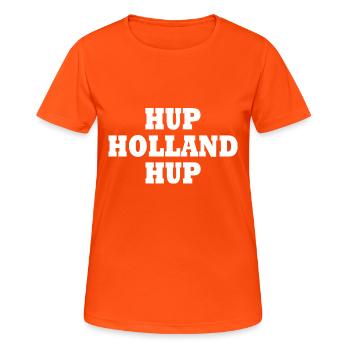 Hup holland hup - Frauen T-Shirt atmungsaktiv - Neonorange - Vorne - AI Model Female 172 dark (172cm)