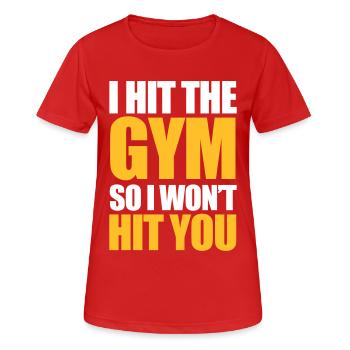 Gym - T-shirt respirant Femme - rouge - Devant - AI Model Female 172 dark (172cm)