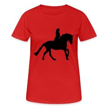 équitation - T-shirt respirant Femme - rouge - Devant - AI Model Female 172 dark (172cm)