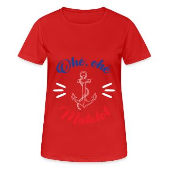 Ohé Ohé Matelot - T-shirt respirant Femme - rouge - Devant - AI Model Female 172 dark (172cm)