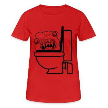 klo toilette scheisse kacke kot wc gefaehrlich baz - Frauen T-Shirt atmungsaktiv - Rot - Vorne - AI Model Female 172 dark (172cm)