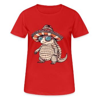 Armadillo Funny Sombrero - Women's Breathable T-Shirt - red - Front - AI Model Female 172 dark (172cm)