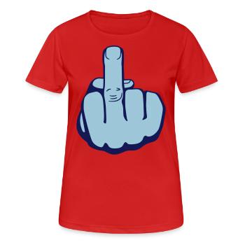 Finger Männer - Frauen T-Shirt atmungsaktiv - Rot - Vorne - AI Model Female 172 dark (172cm)