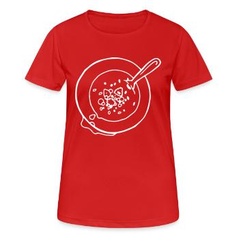 porridge love, Frühstück, haferbrei - Frauen T-Shirt atmungsaktiv - Rot - Vorne - AI Model Female 172 dark (172cm)