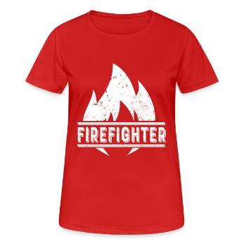 Pompier lutte contre les incendies Incendie Incendie - T-shirt respirant Femme - rouge - Devant - AI Model Female 172 dark (172cm)