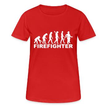 Feuerwehr - Frauen T-Shirt atmungsaktiv - Rot - Vorne - AI Model Female 172 dark (172cm)