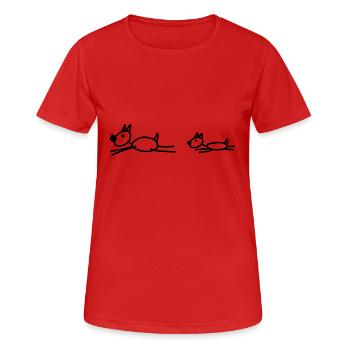 Hundeschule - Hundesport - Frauen T-Shirt atmungsaktiv - Rot - Vorne - AI Model Female 172 dark (172cm)