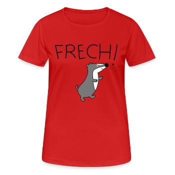 Dachs frech - Frauen T-Shirt atmungsaktiv - Rot - Vorne - AI Model Female 172 dark (172cm)