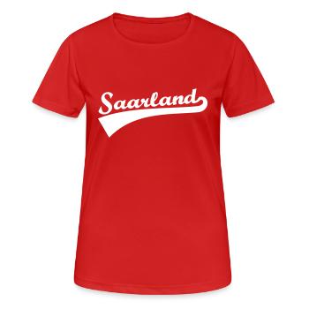 Saarland - Frauen T-Shirt atmungsaktiv - Rot - Vorne - AI Model Female 172 dark (172cm)
