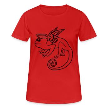 chamaeleon gestorben himmel tot tod fluegel engel - Frauen T-Shirt atmungsaktiv - Rot - Vorne - AI Model Female 172 dark (172cm)