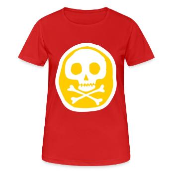 Crâne et os - T-shirt respirant Femme - rouge - Devant - AI Model Female 172 dark (172cm)