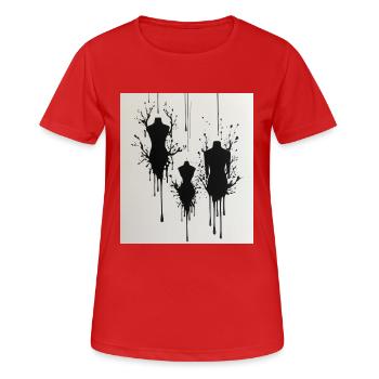 Mannequins avec des taches d’encre - T-shirt respirant Femme - rouge - Devant - AI Model Female 172 dark (172cm)