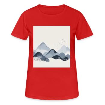 Abstrakte Berge - Frauen T-Shirt atmungsaktiv - Rot - Vorne - AI Model Female 172 dark (172cm)