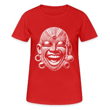 Maske - Frauen T-Shirt atmungsaktiv - Rot - Vorne - AI Model Female 172 dark (172cm)