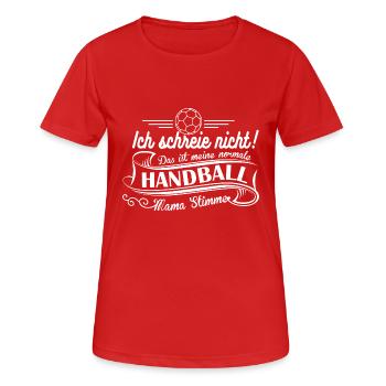Handball Mama Stimme - Frauen T-Shirt atmungsaktiv - Rot - Vorne - AI Model Female 172 dark (172cm)