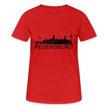 Regensburg Skyline - T-shirt respirant Femme - rouge - Devant - AI Model Female 172 dark (172cm)