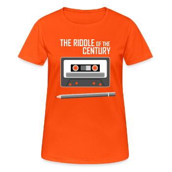 Cassette - L'énigme du siècle - T-shirt respirant Femme - orange néon - Devant - AI Model Female 172 dark (172cm)