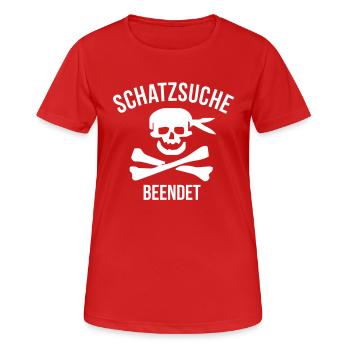 Chasse au trésor Terminé - T-shirt respirant Femme - rouge - Devant - AI Model Female 172 dark (172cm)