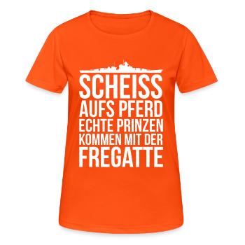 Echte Prinzen - Frauen T-Shirt atmungsaktiv - Neonorange - Vorne - AI Model Female 172 dark (172cm)
