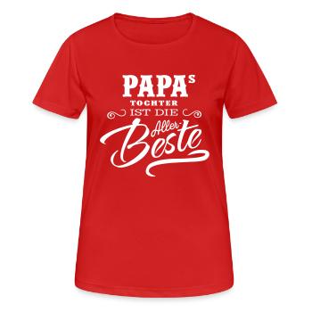 Papas Tochter ist die Allerbeste - Frauen T-Shirt atmungsaktiv - Rot - Vorne - AI Model Female 172 dark (172cm)