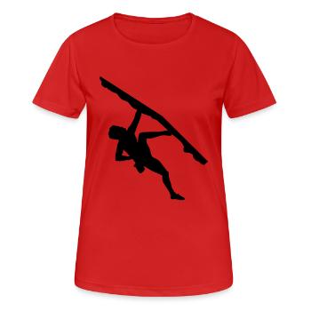Klettern, Kletterer - Frauen T-Shirt atmungsaktiv - Rot - Vorne - AI Model Female 172 dark (172cm)