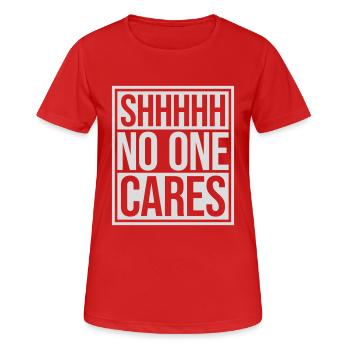 chut personne ne s’en soucie - T-shirt respirant Femme - rouge - Devant - AI Model Female 172 dark (172cm)
