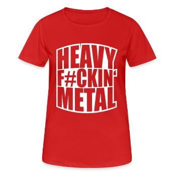 Heavy F#ckin' Metal Hard Rock Musik Texte Spruch - T-shirt respirant Femme - rouge - Devant - AI Model Female 172 dark (172cm)