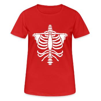 Corps squelette - T-shirt respirant Femme - rouge - Devant - AI Model Female 172 dark (172cm)