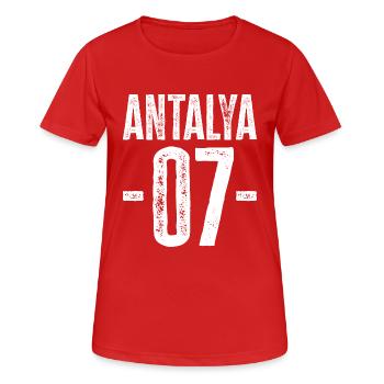 Antalya 07 – Fiers de la Riviera turque - T-shirt respirant Femme - rouge - Devant - AI Model Female 172 dark (172cm)
