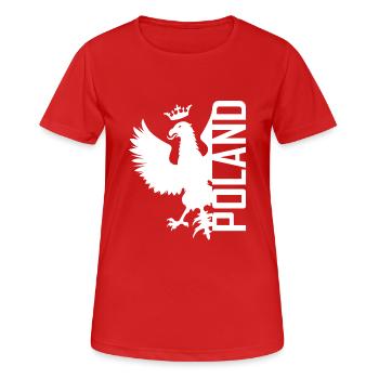 Aigle Polska - Polen - Adler - Pologne - T-shirt respirant Femme - rouge - Devant - AI Model Female 172 dark (172cm)