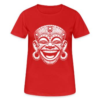 Maske - Frauen T-Shirt atmungsaktiv - Rot - Vorne - AI Model Female 172 dark (172cm)