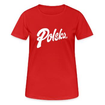 Polska Lettrage - Polen - Pologne - polnisch - T-shirt respirant Femme - rouge - Devant - AI Model Female 172 dark (172cm)