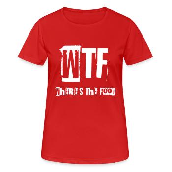 WHERE'S THE FOOD - Women's Breathable T-Shirt - red - Front - AI Model Female 172 dark (172cm)