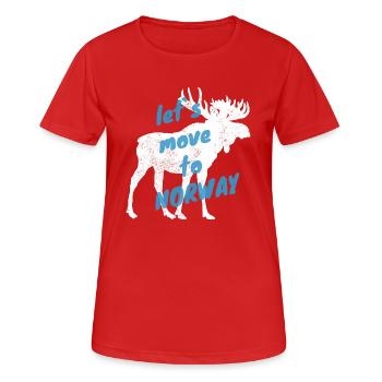 Norwegen Elch Auswandern Umzug Geschenk - Frauen T-Shirt atmungsaktiv - Rot - Vorne - AI Model Female 172 dark (172cm)