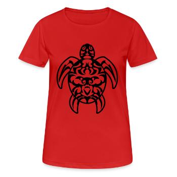 turtle tribal tattoo polynesian maori style - Women's Breathable T-Shirt - red - Front - AI Model Female 172 dark (172cm)