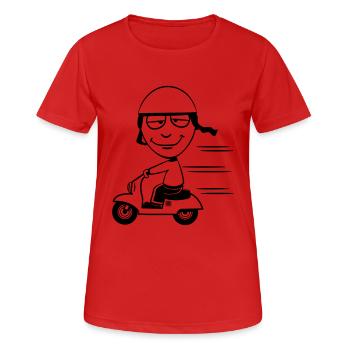 motorroller doof witzig - Frauen T-Shirt atmungsaktiv - Rot - Vorne - AI Model Female 172 dark (172cm)