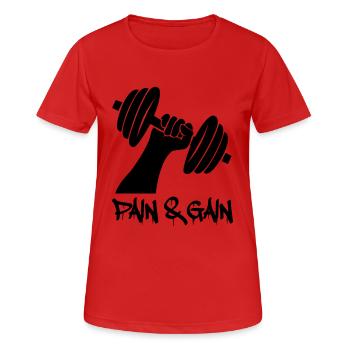 Hantel Gewichte - Frauen T-Shirt atmungsaktiv - Rot - Vorne - AI Model Female 172 dark (172cm)
