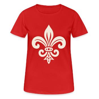 Schlichtes Fleur de lis Design - Frauen T-Shirt atmungsaktiv - Rot - Vorne - AI Model Female 172 dark (172cm)