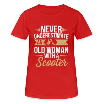 Stärke im Alter zeigen - Frauen T-Shirt atmungsaktiv - Rot - Vorne - AI Model Female 172 dark (172cm)