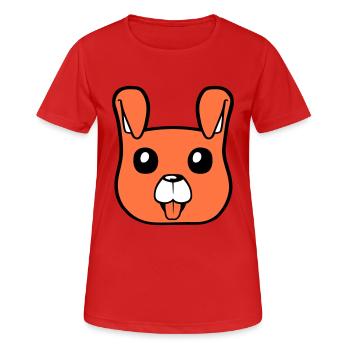 Hund Gesicht Kleiner Glücklicher Welpe Haustier - Frauen T-Shirt atmungsaktiv - Rot - Vorne - AI Model Female 172 dark (172cm)