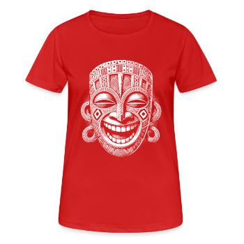 Maske - Frauen T-Shirt atmungsaktiv - Rot - Vorne - AI Model Female 172 dark (172cm)