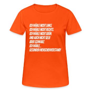 Bundestags Wahlen - Frauen T-Shirt atmungsaktiv - Neonorange - Vorne - AI Model Female 172 dark (172cm)