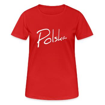 Polska Lettering - Polen - Poland - polnisch - Women's Breathable T-Shirt - red - Front - AI Model Female 172 dark (172cm)