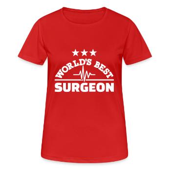 Chirurgien - T-shirt respirant Femme - rouge - Devant - AI Model Female 172 dark (172cm)