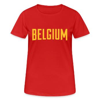 Belgien Belgien WK - Frauen T-Shirt atmungsaktiv - Rot - Vorne - AI Model Female 172 dark (172cm)