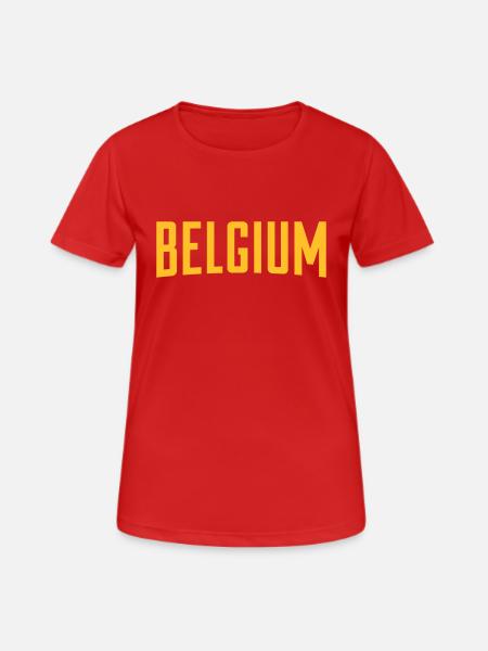 Belgie Belgium Belgique WK - T-shirt respirant Femme - rouge