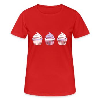 Cupcake - Frauen T-Shirt atmungsaktiv - Rot - Vorne - AI Model Female 172 dark (172cm)